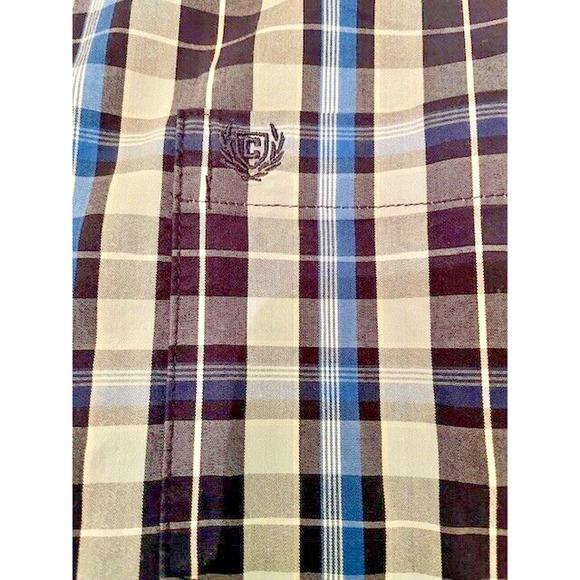 CHAPS Mens Long Sleeve Shirt Size XL Button Down Collar Blue Plaid - Picture 3 of 8